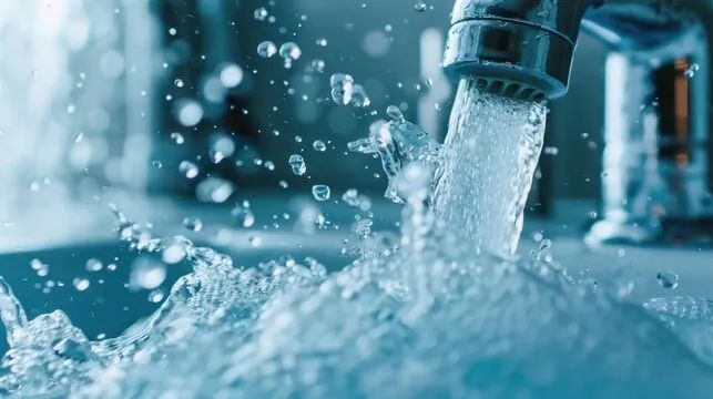 water gashing out of a tap