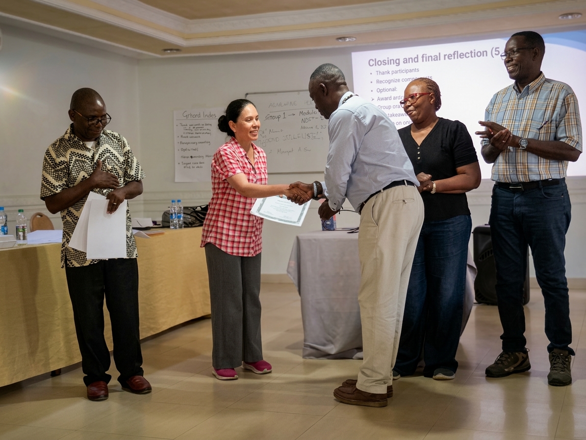 A closing and reflection event with certificates being awarded